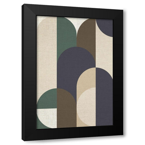 Weave 1 Black Modern Wood Framed Art Print by Design Fabrikken