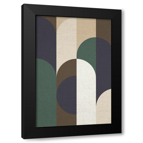 Weave 2 Black Modern Wood Framed Art Print by Design Fabrikken