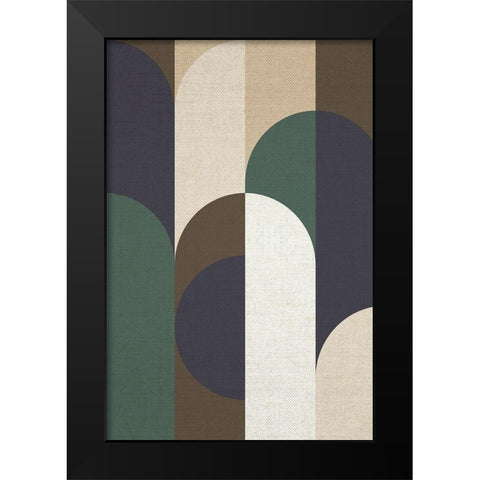 Weave 2 Black Modern Wood Framed Art Print by Design Fabrikken
