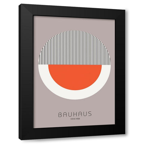 Bauhaus 9 Black Modern Wood Framed Art Print with Double Matting by Design Fabrikken