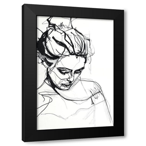 Silhouette 1 Black Modern Wood Framed Art Print by Design Fabrikken