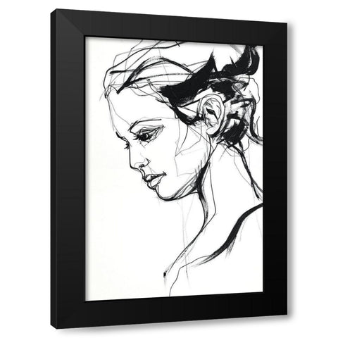 Silhouette 2 Black Modern Wood Framed Art Print by Design Fabrikken