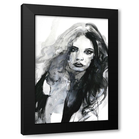 The Feeling Black Modern Wood Framed Art Print by Design Fabrikken