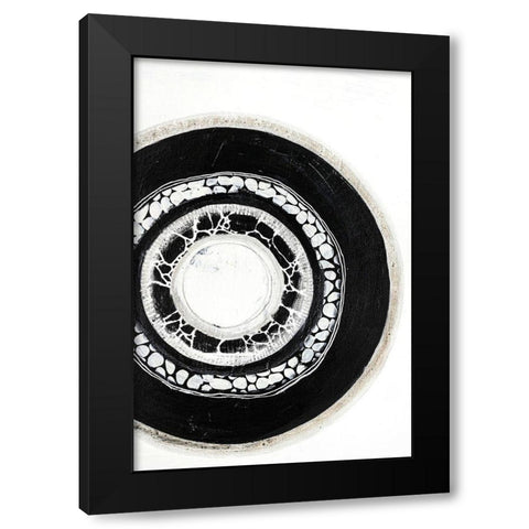 Circuli 1 Black Modern Wood Framed Art Print by Design Fabrikken
