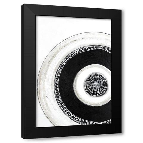 Circuli 2 Black Modern Wood Framed Art Print with Double Matting by Design Fabrikken