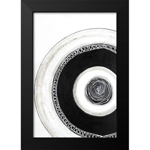 Circuli 2 Black Modern Wood Framed Art Print by Design Fabrikken