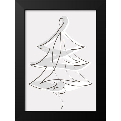 Merry Christmas 2 Black Modern Wood Framed Art Print by Design Fabrikken