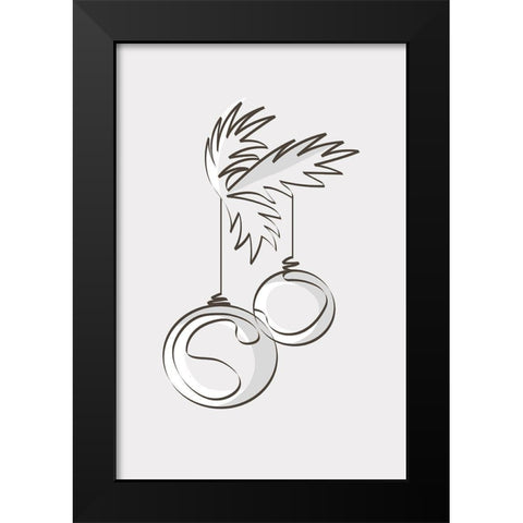 Merry Christmas 3 Black Modern Wood Framed Art Print by Design Fabrikken