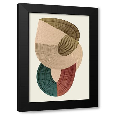 Fibers 1 Black Modern Wood Framed Art Print with Double Matting by Design Fabrikken