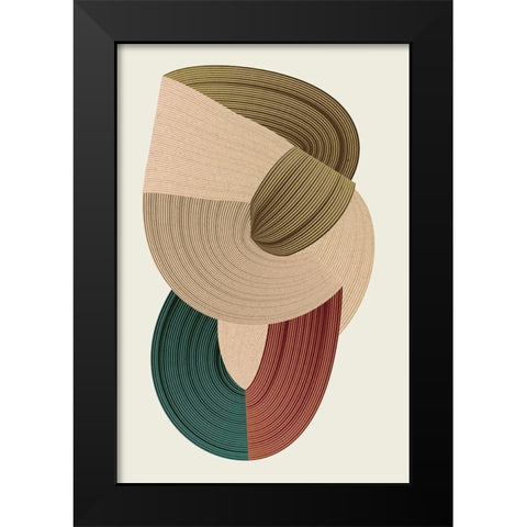Fibers 1 Black Modern Wood Framed Art Print by Design Fabrikken