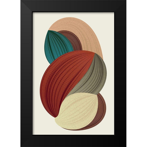 Fibers 2 Black Modern Wood Framed Art Print by Design Fabrikken