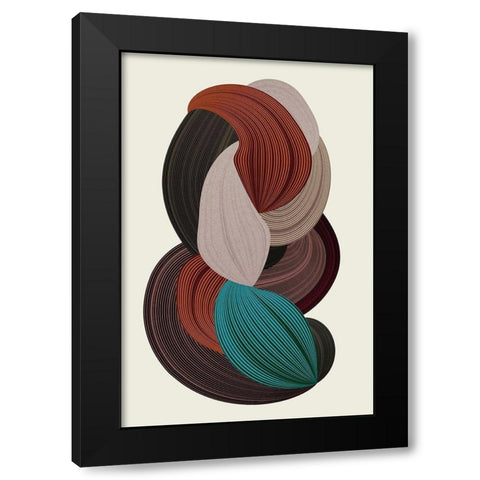 Fibers 3 Black Modern Wood Framed Art Print by Design Fabrikken