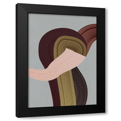 Fibers 4 Black Modern Wood Framed Art Print by Design Fabrikken