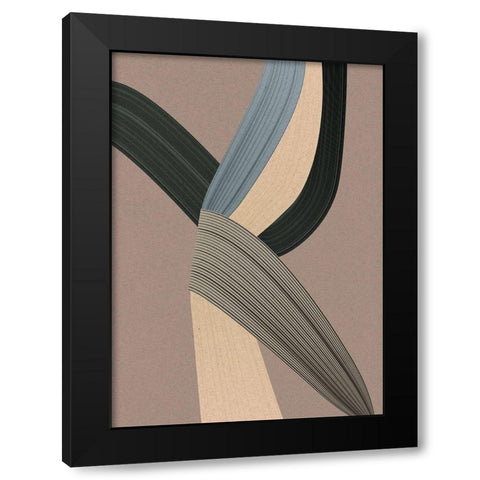 Fibers 5 Black Modern Wood Framed Art Print with Double Matting by Design Fabrikken