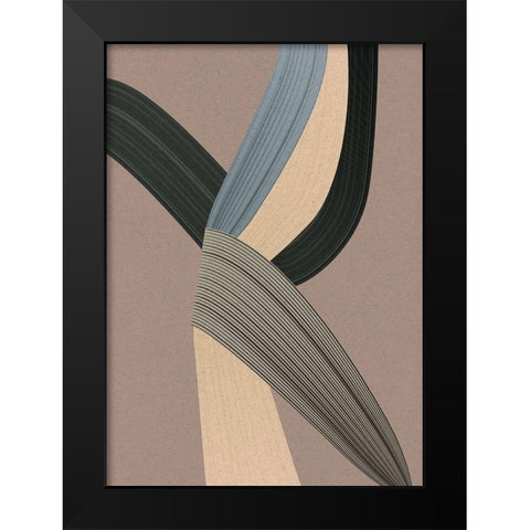 Fibers 5 Black Modern Wood Framed Art Print by Design Fabrikken
