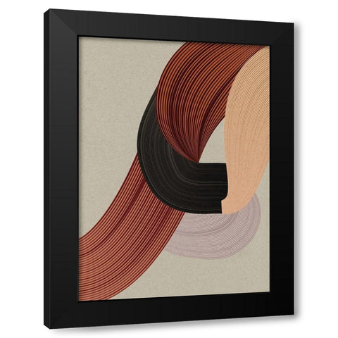 Fibers 6 Black Modern Wood Framed Art Print by Design Fabrikken