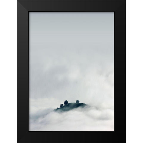 Lost in Mist Black Modern Wood Framed Art Print by Design Fabrikken