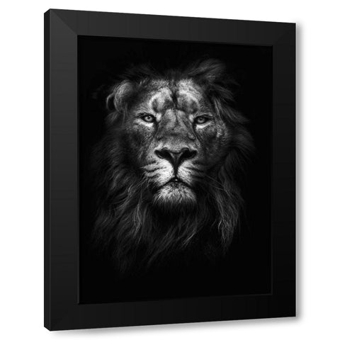 King of Kings Black Modern Wood Framed Art Print by Design Fabrikken