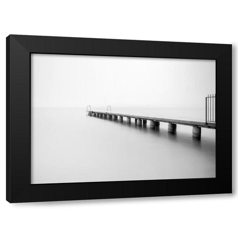 Nowhere Black Modern Wood Framed Art Print by Design Fabrikken