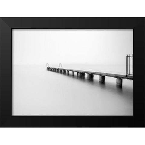 Nowhere Black Modern Wood Framed Art Print by Design Fabrikken
