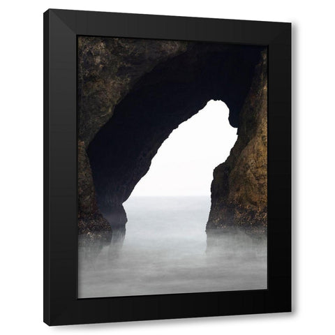 Ocean Rock Black Modern Wood Framed Art Print with Double Matting by Design Fabrikken