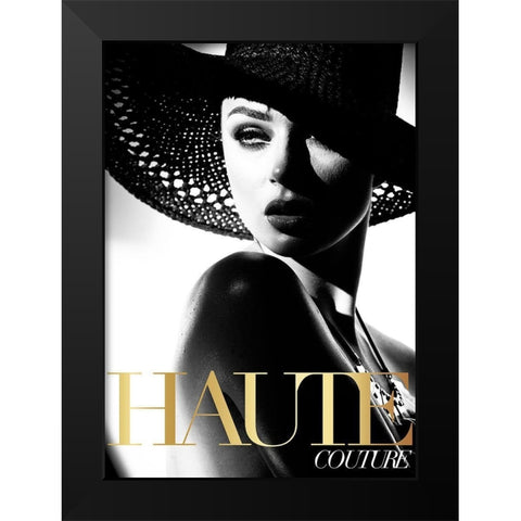 Couture 3 Black Modern Wood Framed Art Print by Design Fabrikken