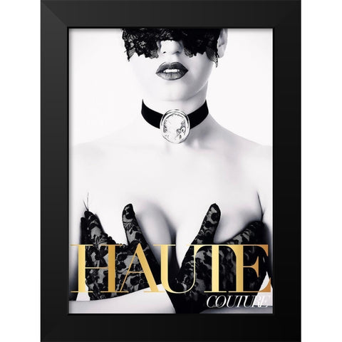 Couture 4 Black Modern Wood Framed Art Print by Design Fabrikken