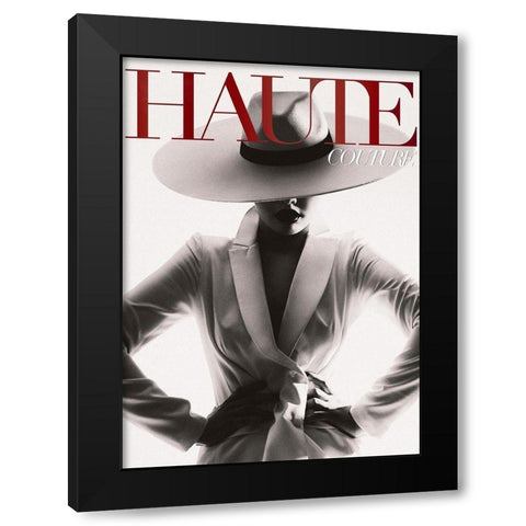 Couture 6 Black Modern Wood Framed Art Print by Design Fabrikken