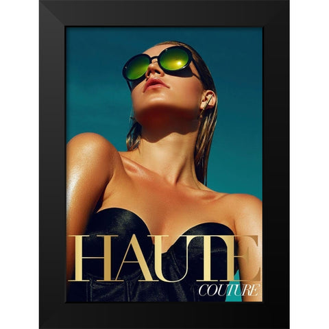 Couture 11 Black Modern Wood Framed Art Print by Design Fabrikken