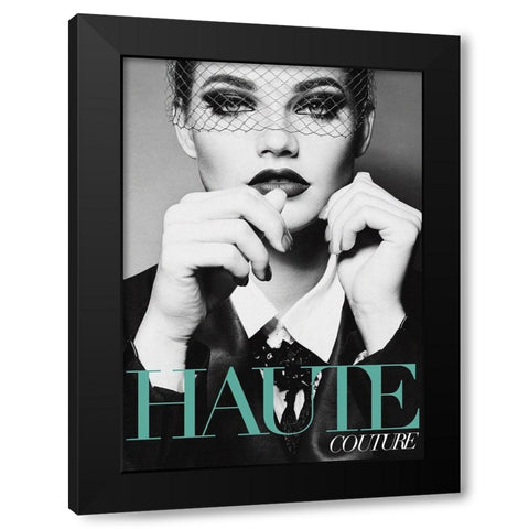 Couture 9 Black Modern Wood Framed Art Print with Double Matting by Design Fabrikken
