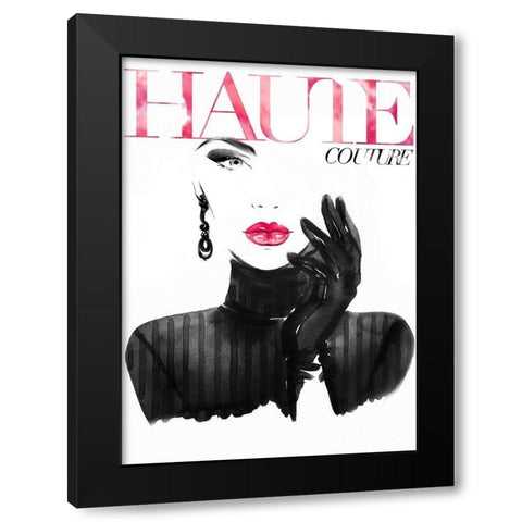 Couture 10 Black Modern Wood Framed Art Print by Design Fabrikken