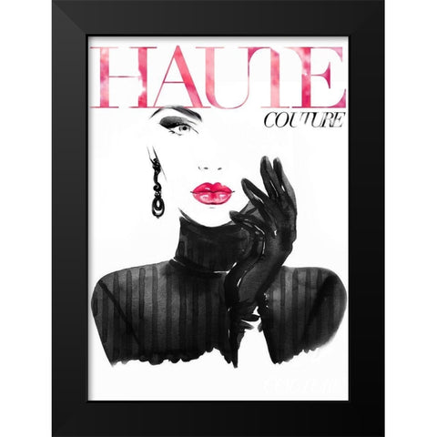 Couture 10 Black Modern Wood Framed Art Print by Design Fabrikken
