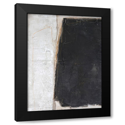 Blackout Black Modern Wood Framed Art Print by Design Fabrikken