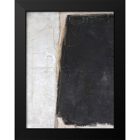 Blackout Black Modern Wood Framed Art Print by Design Fabrikken