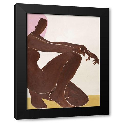 Chilly Black Modern Wood Framed Art Print by Design Fabrikken