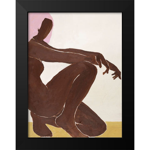 Chilly Black Modern Wood Framed Art Print by Design Fabrikken