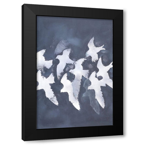 Fades Into Light Black Modern Wood Framed Art Print with Double Matting by Design Fabrikken
