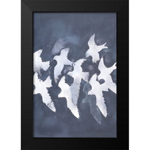 Fades Into Light Black Modern Wood Framed Art Print by Design Fabrikken
