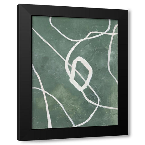 Green Grafica Black Modern Wood Framed Art Print with Double Matting by Design Fabrikken