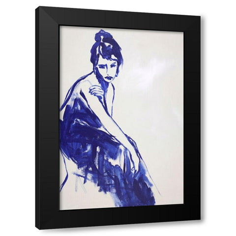 Just a Little While Black Modern Wood Framed Art Print with Double Matting by Design Fabrikken