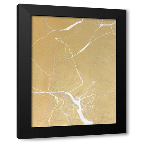 Gold Marble Black Modern Wood Framed Art Print by Design Fabrikken