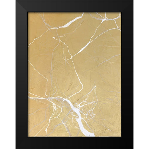 Gold Marble Black Modern Wood Framed Art Print by Design Fabrikken