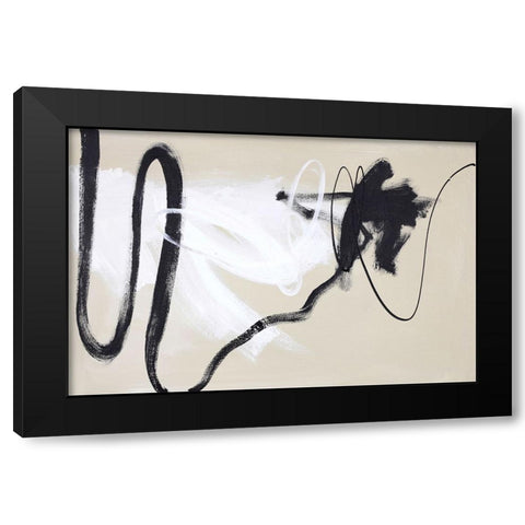 Less But Better Black Modern Wood Framed Art Print by Design Fabrikken