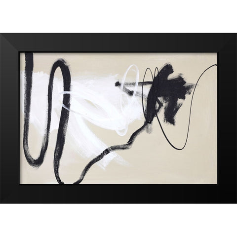 Less But Better Black Modern Wood Framed Art Print by Design Fabrikken
