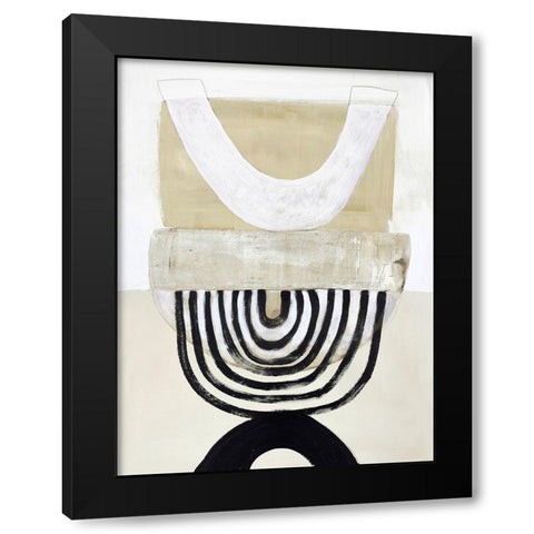 Retro Revival Black Modern Wood Framed Art Print by Design Fabrikken