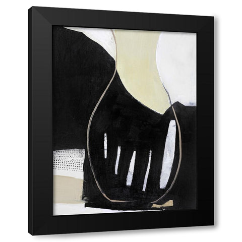Soft Fabrics Black Modern Wood Framed Art Print with Double Matting by Design Fabrikken