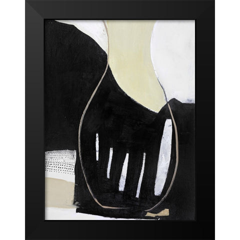 Soft Fabrics Black Modern Wood Framed Art Print by Design Fabrikken