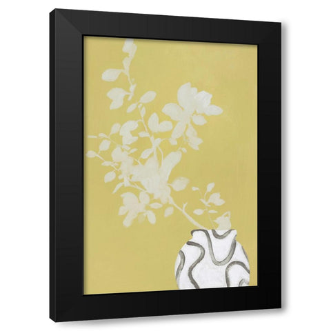 Vanilla Yellow Black Modern Wood Framed Art Print with Double Matting by Design Fabrikken