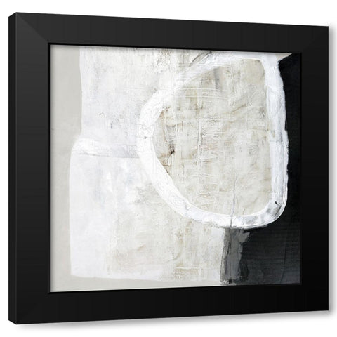 White Stone Black Modern Wood Framed Art Print with Double Matting by Design Fabrikken