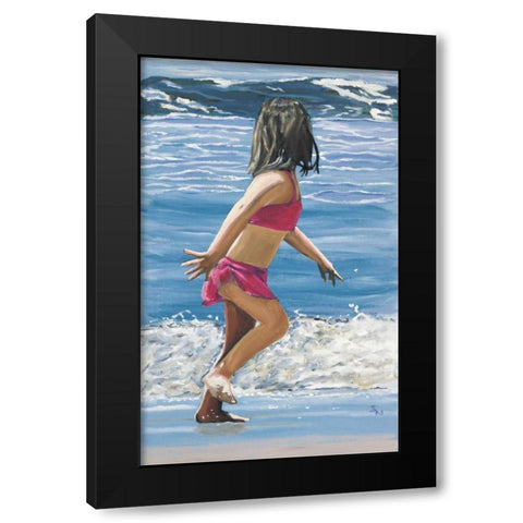 Pinkie Black Modern Wood Framed Art Print with Double Matting by Newstedt, Stephen